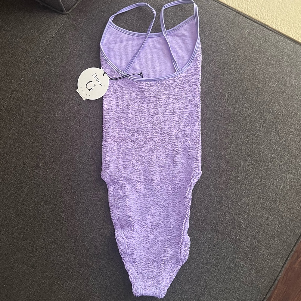 NWT Hunza G Pamela lilac one piece swimsuit - Picture 11 of 14